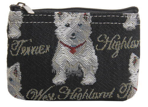 Tapestry Zip Coin Purse Westie Dog FREE UK Postage