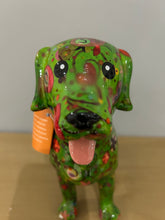 Load image into Gallery viewer, POMME PIDOU Sophie Dog Decoupage Dachshund Money Box Piggy Bank 20cm FREE UK Postage