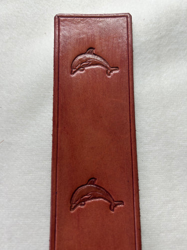 Leather Bookmark Dolphin Fish  Handmade Free UK Postage