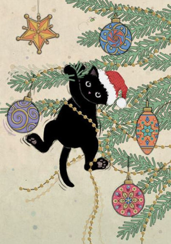 Christmas Kitty Bug Art Birthday Card Greeting Card With Envelope FREE UK Postage