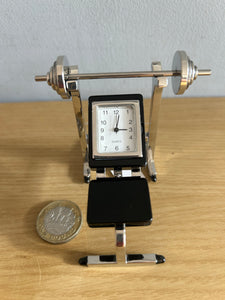 Techno Gym Clock Compact mini Gym Weightlifting Bench Clock Gift