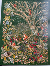 Load image into Gallery viewer, Secret Garden Christmas Advent Calendar Large with Gold Foil highlights &amp; Envelope