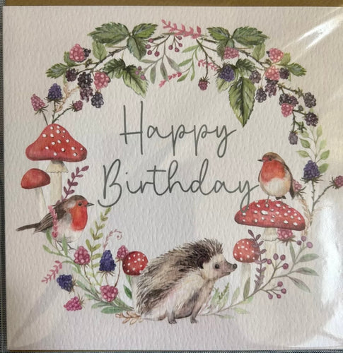 Robin Hedgehog greetings card with Envelope FREE UK Postage