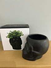 Load image into Gallery viewer, Skull Gothic Ceramic Garden Planter Black boxed