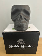 Load image into Gallery viewer, Skull Gothic Ceramic Garden Planter Black boxed