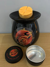 Load image into Gallery viewer, Beltane Dragon Wax Melt Burner Gift Set boxed with Soy Vegan wax snap disc
