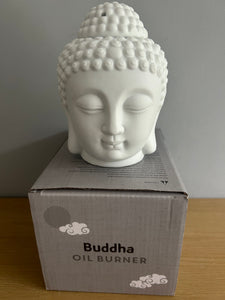 Buddha Head White Oil Burner Wax melt ceramic Burner FREE UK postage