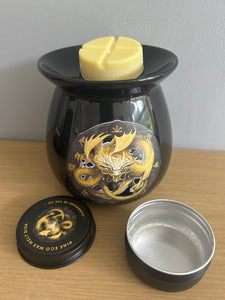 Imbolic Dragon Wax Melt Burner Gift Set boxed with Soy Vegan wax snap disc
