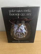 Load image into Gallery viewer, Yule Dragon Wax Melt Burner Gift Set boxed with Soy Vegan wax snap disc
