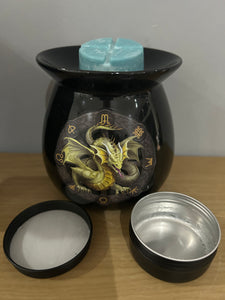 Mabon Dragon Wax Melt Burner Gift Set boxed with Soy Vegan wax snap disc