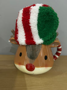 Cosy Christmas Reindeer Mug & Socks Gift Set