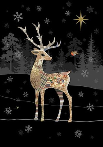 Reindeer Robin Bug Art Christmas Card Greeting Card & Envelope FREE UK Postage