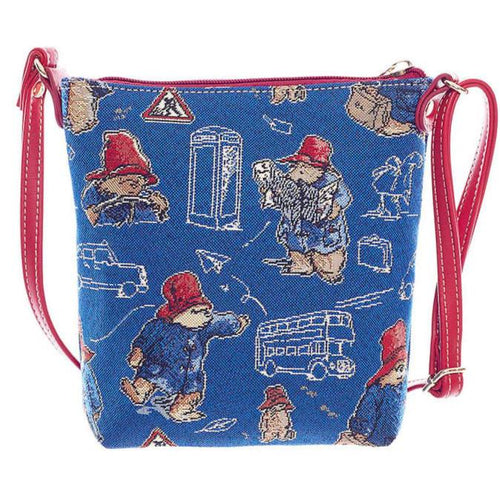 Paddington Bear Tapestry Shoulder Sling Bag Blue FREE UK Postage