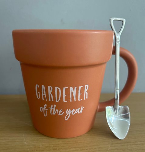 Gardener of the year plant pot Mug & Spoon Boxed Dining Decor FREE UK Postage
