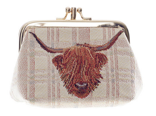 Tapestry Highland Cow Clasp Purse FREE UK Postage