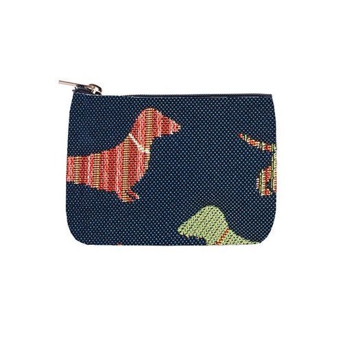 Tapestry Zip Coin Purse Dachhund Dogs FREE UK Postage