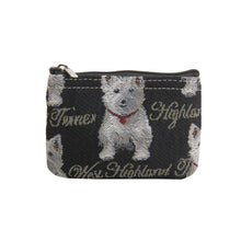 Load image into Gallery viewer, Tapestry Zip Coin Purse Westie Dog FREE UK Postage