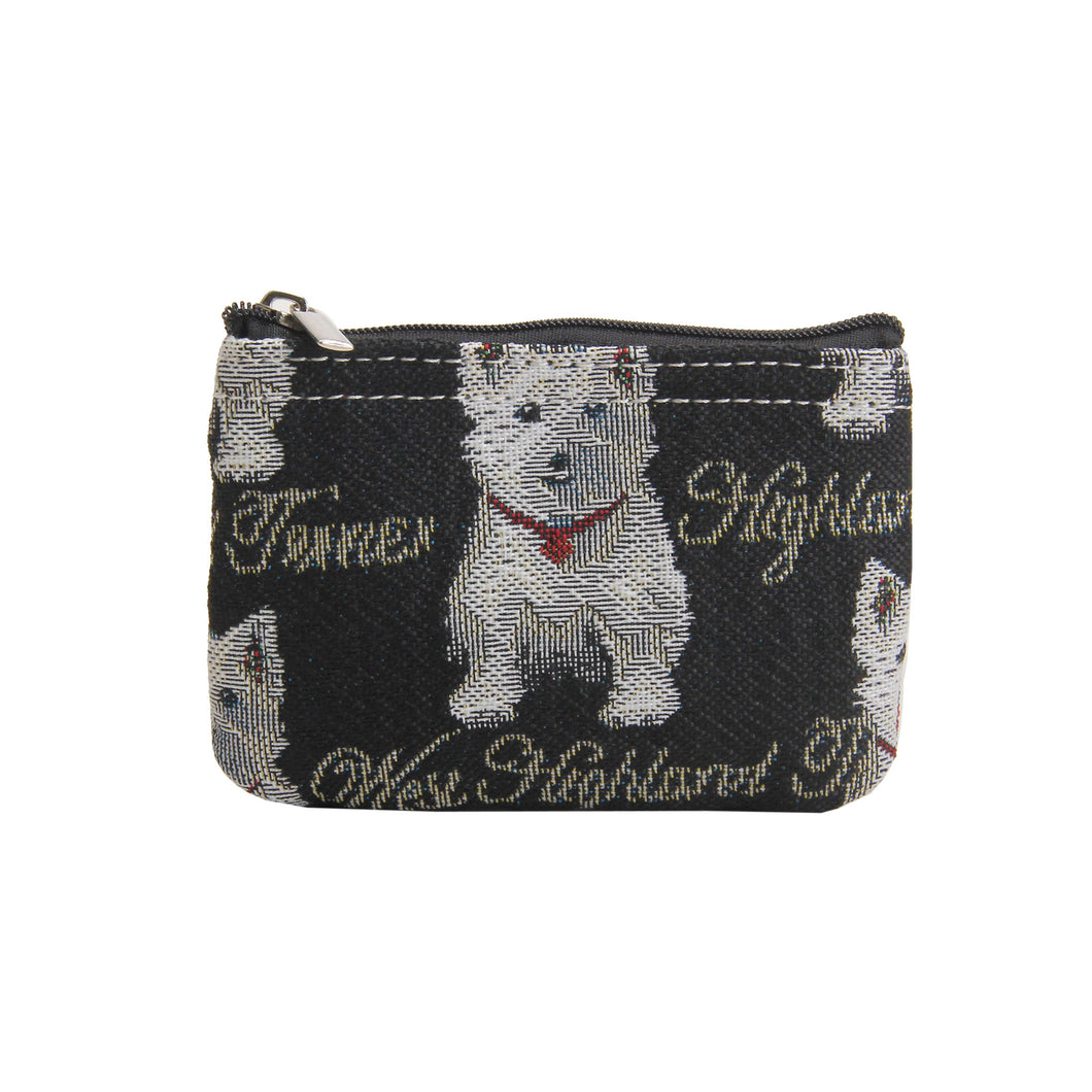 Tapestry Zip Coin Purse Westie Dog FREE UK Postage