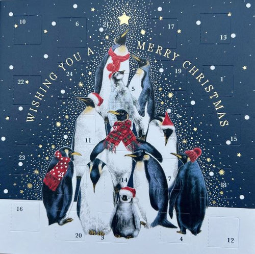 Christmas Advent calendar Christmas Penguins Advent Card With Envelope FREE UK Postage