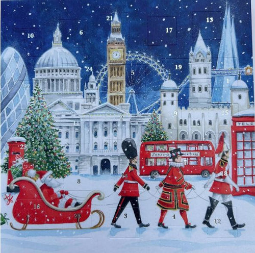 Christmas Advent calendar Christmas in London Advent Card With Envelope FREE UK Postage