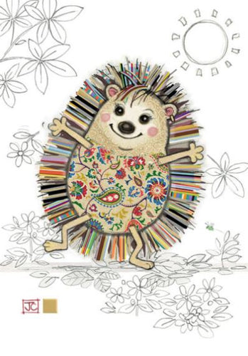 Hattie Hedgehog Bug Art Birthday Card Greeting Card & envelope FREE UK Postage