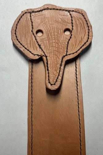 Leather Bookmark Elephant Handmade Free UK Postage