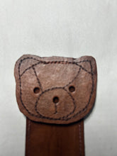 Load image into Gallery viewer, Leather Bookmark Teddy Bear Handmade Free UK Postage