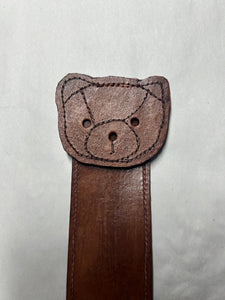 Leather Bookmark Teddy Bear Handmade Free UK Postage