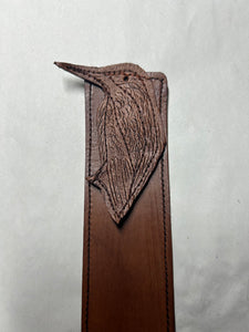 Leather Bookmark kingfisher Bird Handmade Free UK Postage