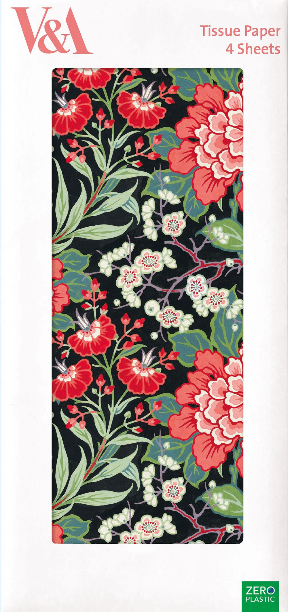 Butterfield Peony and Prunus Floral V & A Tissue Paper 4 Sheets of Tissue Wrapping Paper