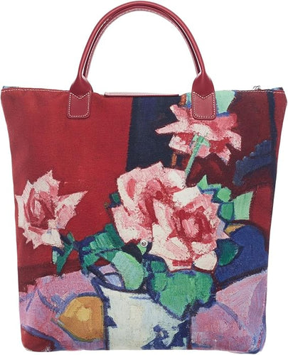 Scottish Pink Rose Tapestry Foldaway Shopping Bag FREE UK Postage