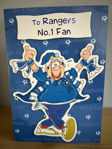 To Rangers No.1 Fan Rangers Football Birthday Card with Envelope
