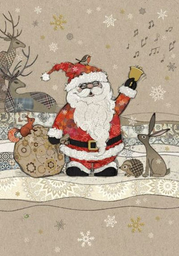 Santa & Friends Bug Art Christmas Card Greeting Card & envelope FREE UK Postage