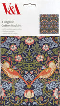 Load image into Gallery viewer, V&amp;A William Morris Strawberry Thief Pack of 4 Organic Cotton Napkins FREE UK Postage