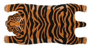 Coir Doormat Tiger Shape PVC Backed Non Slip Welcome Entrance Mat 30" x 14.5" Free UK Postage