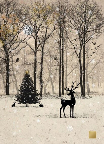 Winter Silhouettes Bug Art Christmas Card Greeting Card & envelope FREE UK Postage