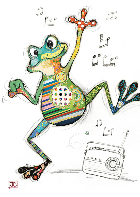 Bug Art Birthday Card Greeting Card Freddy Frog FREE UK Postage