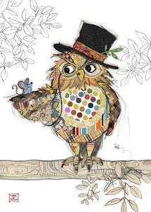 Bug Art Birthday Card Greeting Card Oswald owl FREE UK Postage