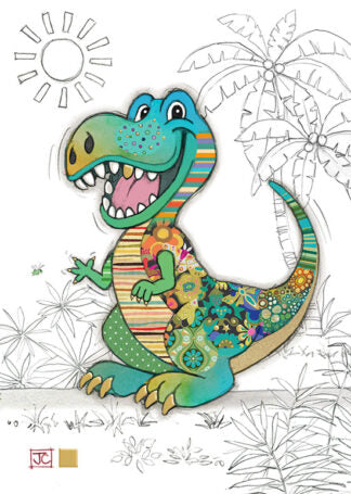 Rufus Rex Bug Art Birthday Card Greeting Card & envelope FREE UK Postage