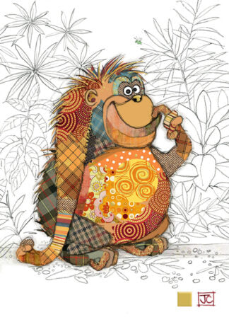 Obi Orangutan Bug Art Birthday Card Greeting Card & envelope FREE UK Postage