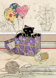 Bug Art Birthday Card Greeting Card Gift Kitty FREE UK Postage