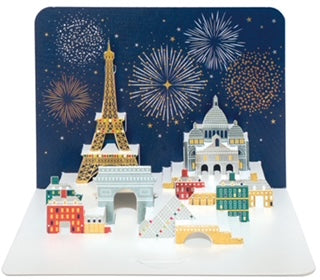 Pop Up Paris France Skyline Greetings Card With Envelope FREE UK Postage