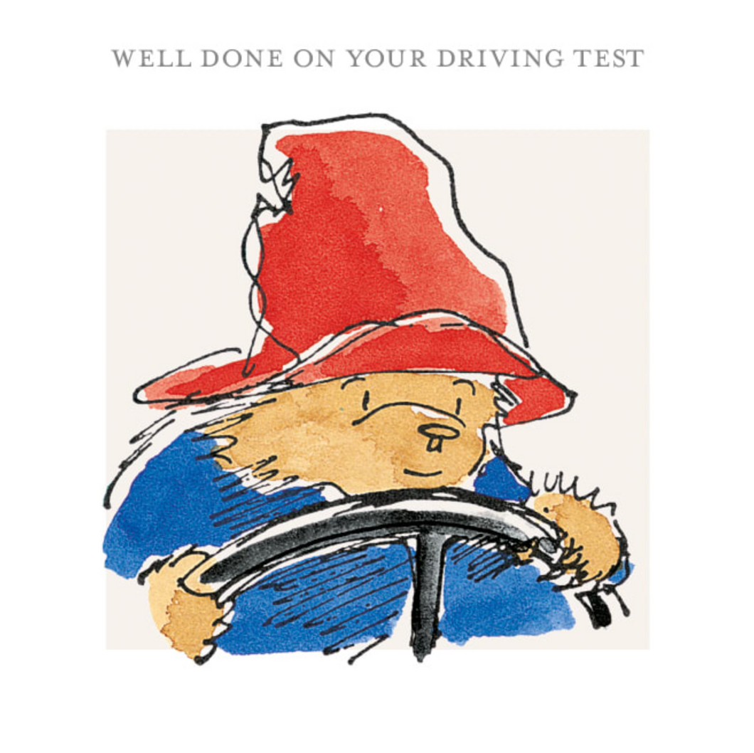 Paddington Bear Well Done On Your Driving Test Greetings Card with White Envelope FREE UK Postage