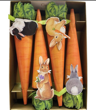 Load image into Gallery viewer, Caspari Crackers Easter Bunnies &amp; Carrots Party Celebration Crackers Cone Shaped FREE UK Postage
