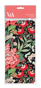 Butterfield Peony and Prunus Floral V & A Tissue Paper 4 Sheets Free UK Postage