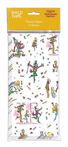 Charlie & The Chocolate Factory By Roald Dahl Tissue Paper 4 Sheets Free UK Postage