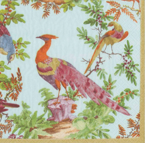 Chelsea Birds Celadon 5 Paper Party Napkins Pack of 5 3 Ply Luncheon Serviettes FREE UK Postage