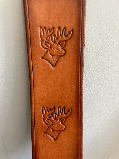 Leather Bookmark Deer stag Head Handmade Free UK Postage