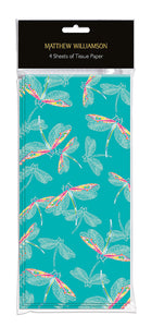 Dragonflies Aqua by Matthew Williamson Tissue Paper 4 Sheets Free UK Postage