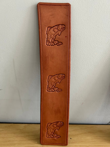 Leather Bookmark Fish Trout Fishing Handmade Free UK Postage